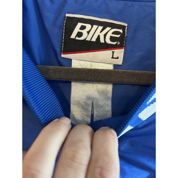 Minnesota Timberwolves Basketball BIKE Jacket Mens Large Vintage Puffer Blue - Picture 2 of 9